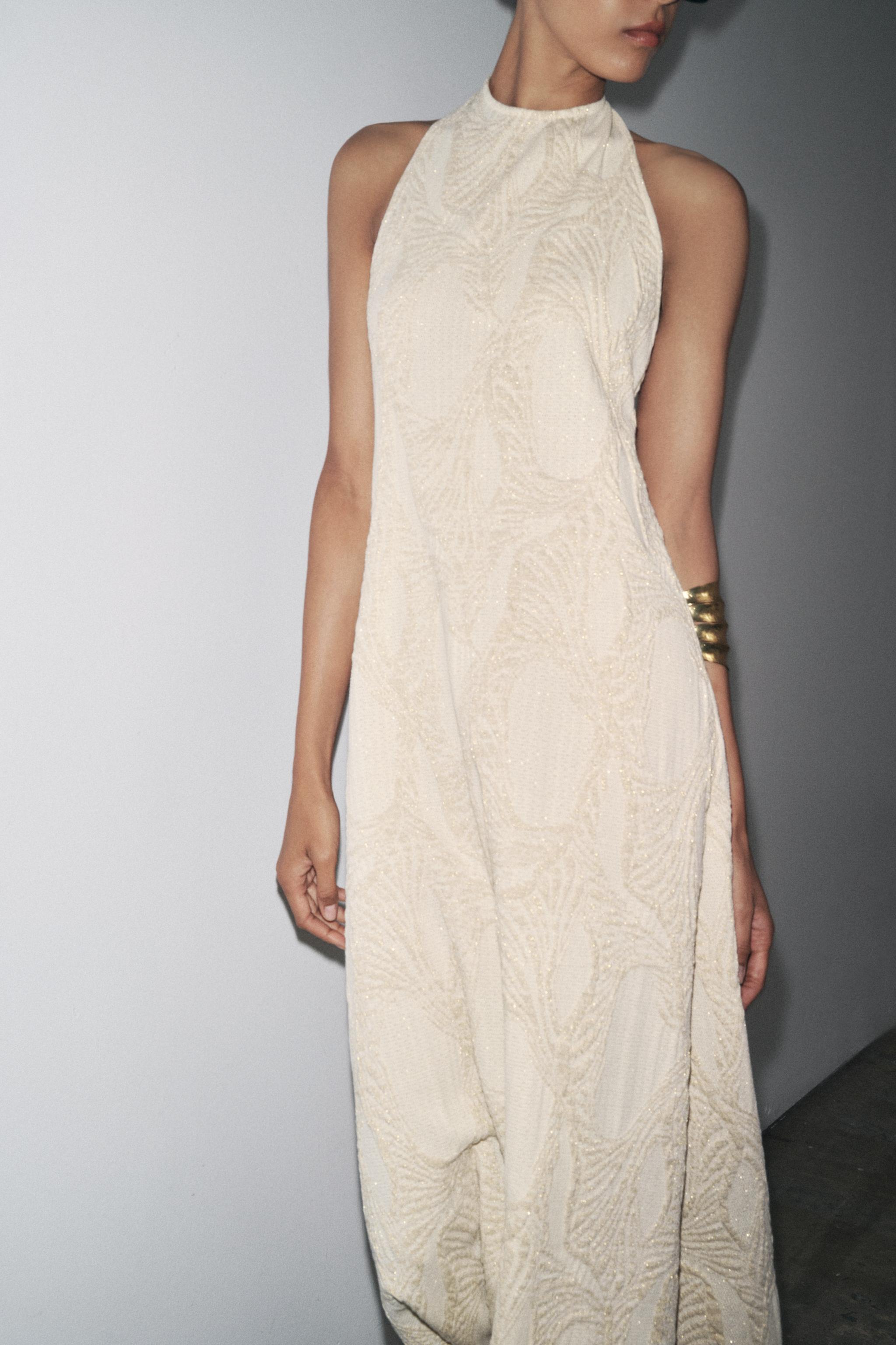 HALTER JACQUARD DRESS
